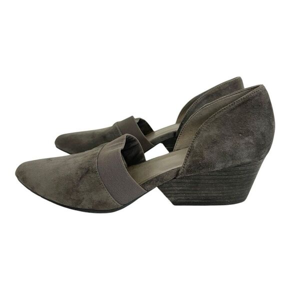 Eileen Fisher Womens Size 11 Gray Suede Hilly Wedge d'Orsay Pump - Picture 4 of 8
